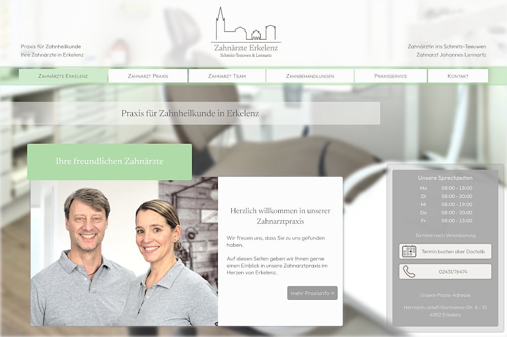 Website www.zahnaerzte-erkelenz.de