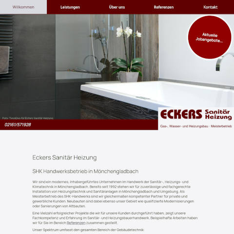 Screenshot www.shk-eckers.de